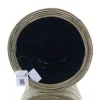 VAN DER LEEDEN DRYPOT® Stripe Rattan Pflanzkübel Grau Ø 35 cm - Sylter Körbe