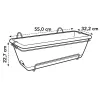elho® Barcelona Balkonkasten XL Anthrazit 55 cm all-in-1 mit Halterung