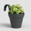 artevasi© CAPRI SINGLE Balkontopf Anthrazit 20 cm zum Einhängen - Kunststoff