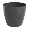 artevasi© SAN REMO Pflanzgefäß & Übertopf Anthrazit glänzend Ø 42 cm - Kunststoff