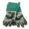 BLACKFOX® Garten - Handschuhe mit Unterarm-Neoprenschutz Grün & Grau Größe 7/S