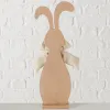 Boltze Osterdeko Hase Bernado S braun mit beigefarbener Schleife 40 cm - Holz & MDF
