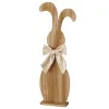 Boltze Osterdeko Hase Bernado M braun mit beigefarbener Schleife 60 cm - Holz & MDF