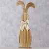 Boltze Osterdeko Hase Bernado L braun mit beigefarbener Schleife 90 cm - Holz & MDF