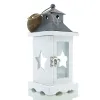 Boltze Weihnachtslaterne Davos L Weiß 36 cm - Holz & Metall