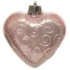 Bruchfeste Weihnachtsanhänger in Herzform Rosa 7 cm aus Kunststoff - 6er Set