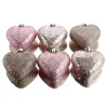 Bruchfeste Weihnachtsanhänger in Herzform Rosa 7 cm aus Kunststoff - 6er Set
