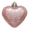 Bruchfeste Weihnachtsanhänger in Herzform Rosa 7 cm aus Kunststoff - 6er Set