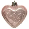 Bruchfeste Weihnachtsanhänger in Herzform Rosa 7 cm aus Kunststoff - 6er Set