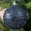 Bruchfeste Weihnachtskugel Nachtblau Glitter Ø 8 cm - Kunststoff