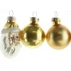 Christbaumkugeln Figuren Mix Goldfarben aus Glas - 9er Set