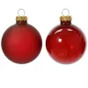 Christbaumkugeln Ox Blood dunkelrot transparent Ø 6 cm aus Glas - 6er Set