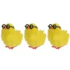 Decoris® Oster Küken Gelb mit schwarze Brille 4 cm im 3er Pack - Chenille