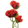 DPI Mohnblumen Rot mit dunklen Flecken 65 cm im 3er Bund - Kunstblumen