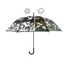 Esschert Design Farbverändernder Regenschirm mit Vögeln & Blumen Ø 116,5 cm