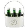 Esschert Design Flaschenträger für 6 Flaschen mit Öffner Cremeweiß
