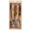 Esschert Design Indoor-Mini-Tools Schippe & Harke - Edelstahl & Eschenholz