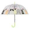 Esschert Design Kinder Regenschirm transparent mit Katzen Ø 86,5 cm