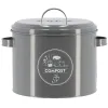Esschert Design Komposttopf Anthrazit mit Aktivkohlefilter 6 Liter - Carbonstahl