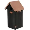 Esschert Design Nistkasten Kohlmeise Schwarz mit Kupferdach - 100 % FSC® Holz