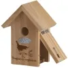 Esschert Design Nistkasten Zaunkönig mit Silhouette - Kiefernholz