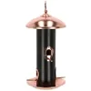 Esschert Design Vogelfuttersilo Schwarz mit Kupferdach - Weichstahl