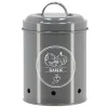 Esschert Design Vorratsdose für Knoblauch Anthrazit aus Metall