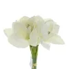 GASPER Amaryllis - Ritterstern Weiß 32 cm 3er Bund - Kunstblumen