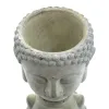 GASPER Zement Buddha Kopf Pflanzgefäß Grau gewaschen 17 cm x 15 xm x 14 cm