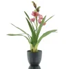 GASPER Cymbidien Orchidee Rosa im schwarzen Topf Ø 11,5 cm Höhe 46 cm - Kunstpflanzen