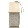 GASPER Deko-Haus Anhänger Grau-Beige meliert 12 cm - Filz & Holz