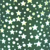 GASPER Glas Windlicht mit LED Zylinder STARS dunkelgrün Ø 8 cm Höhe 12 cm