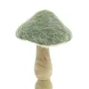 GASPER Herbst- und Weihnachtsdeko Pilz Grün & Natur Ø 11 cm - Holz & Filz