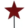 Weihnachtsdeko Massivo Stern Rot & Natur Ø 19 cm auf schwarzem Stab 50 cm - Mangoholz