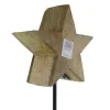 Weihnachtsdeko Massivo Stern Rot & Natur Ø 19 cm auf schwarzem Stab 50 cm - Mangoholz