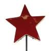 Weihnachtsdeko Massivo Stern Rot & Natur Ø 24 cm auf schwarzem Stab 80 cm - Mangoholz