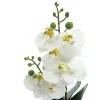 GASPER Orchidee - Phalenopsis Weiß im schwarzen Topf 30 cm - Kunstpflanzen