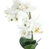 GASPER Orchidee Weiß im weißen Steinguttopf 33 cm - Kunstpflanzen