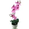 GASPER Schmetterlingsorchidee - Phalaenopsis Lila in weißer Schale 48 cm - Kunstpflanzen