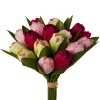 GASPER Tulpen im Bund Rot Rosa & Creme 18 Stiele 28 cm - Kunstblumen