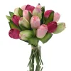 GASPER Tulpen im Bund Rot Rosa & Creme 18 Stiele 28 cm - Kunstblumen