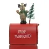 GASPER Weihnachtsbriefkasten American Art mit Rentier Rot - Metall & Poly