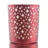 GASPER Weihnachtsdeko Teelichtglas STARS Rot Ø 9 cm Höhe 10 cm - Glas