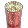 GASPER Weihnachtsdeko Teelichtglas STARS Rot Ø 9 cm Höhe 10 cm - Glas