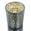 GASPER Weihnachtsdeko Teelichtglas STARS Schwarz Ø 9 cm Höhe 10 cm - Glas