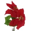 GASPER Weihnachtsstern - Poinsettie Rot kurz mit 2 Brakteen 33 cm - Kunstblumen