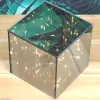 Glas Quader mit 20 LED LIGHTS grau 15x15x15cm, grau