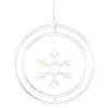 Lumineo Batterie Micro-LED Weihnachts-Doppelring mit Schneeflocke Transparent 75 Lichter Ø 32 cm - warmweiß