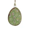 Kaemingk Oster-Deko Anhänger Grün-Weiß mit Blumen Eiform 7,5 cm - Mangoholz