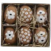 Kaemingk Oster Deko-Eier Braun mit Blumenmuster im 6er Pack - echte Hühnereier